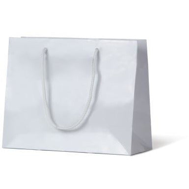 Laminated Gloss Emerald Paper Bag - White Landscape