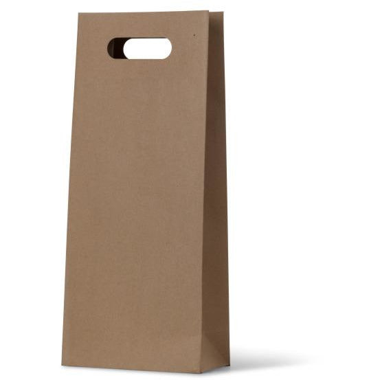 Brown Kraft Die Cut Bag - Double Wine