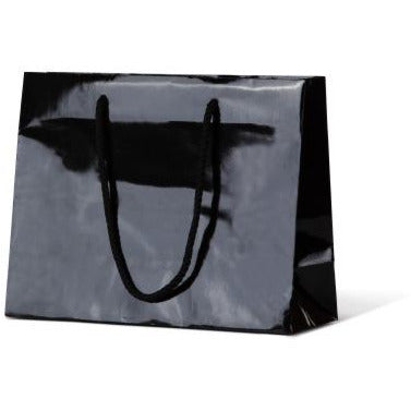 Laminated Gloss Emerald Paper Bag - Black