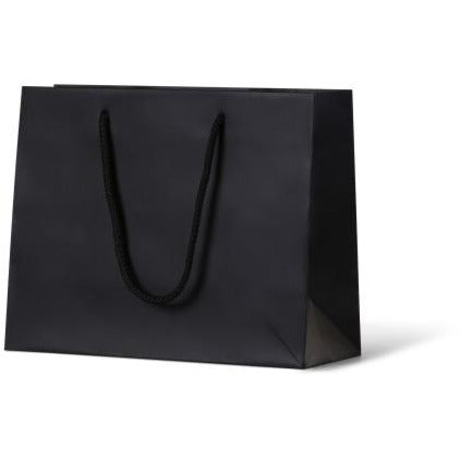 Laminated Matte Emerald Paper Bag - Black Landscape